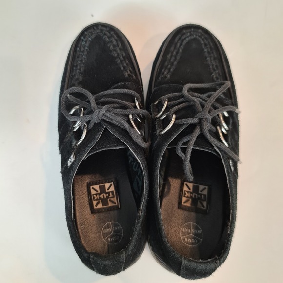 T.U.K. Alien Wrapped Platform Mondo Creepers W 8 M 6 Glow In The Dark Sole Black - Picture 6 of 14